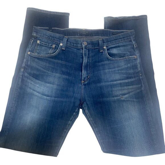 Citizens Of Humanity Jeans Mens Size 33 X34 Core Slim Fit Denim Distressed - Picture 4 of 13